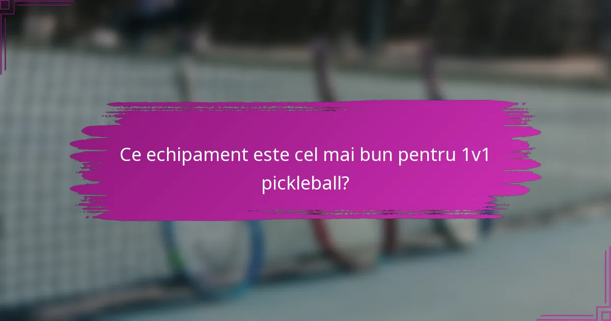 Ce echipament este cel mai bun pentru 1v1 pickleball?