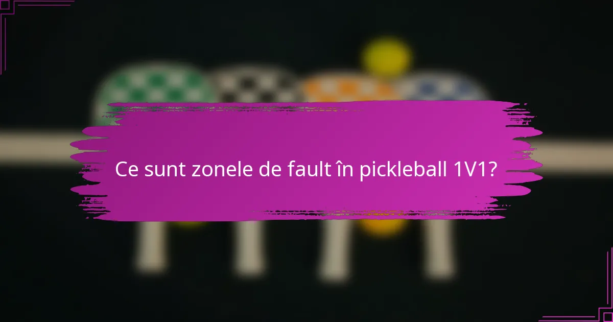 Ce sunt zonele de fault în pickleball 1V1?