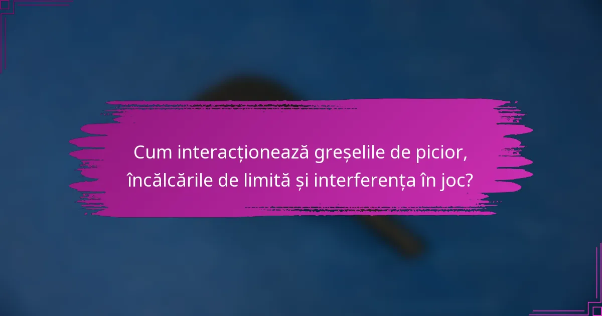 Cum interacționează greșelile de picior, încălcările de limită și interferența în joc?
