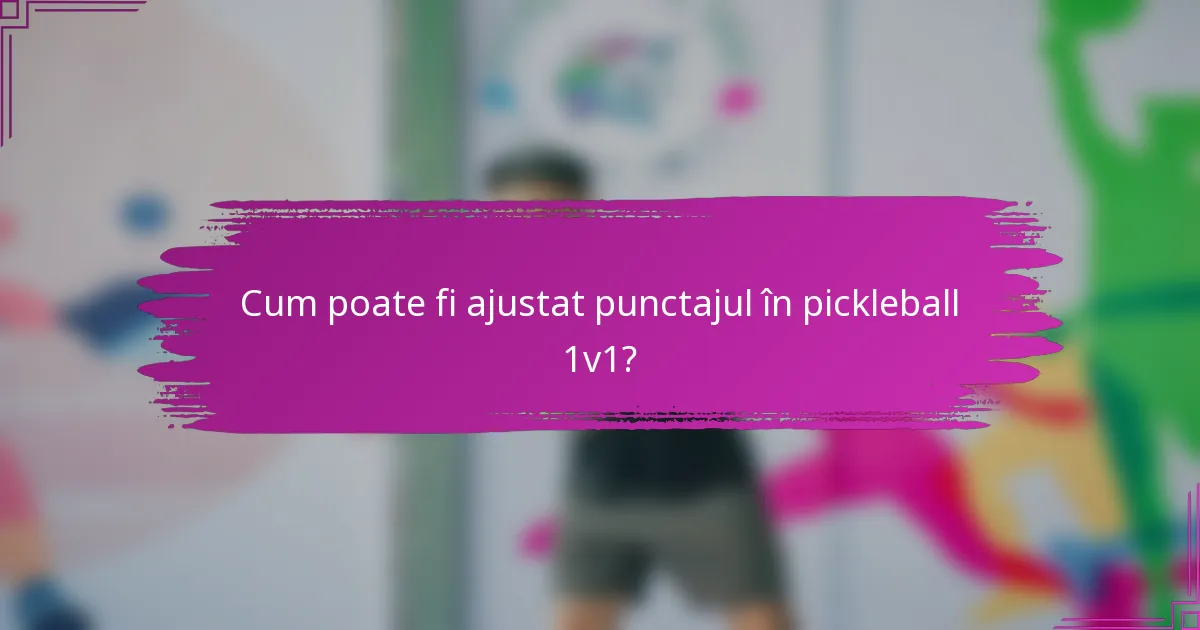 Cum poate fi ajustat punctajul în pickleball 1v1?