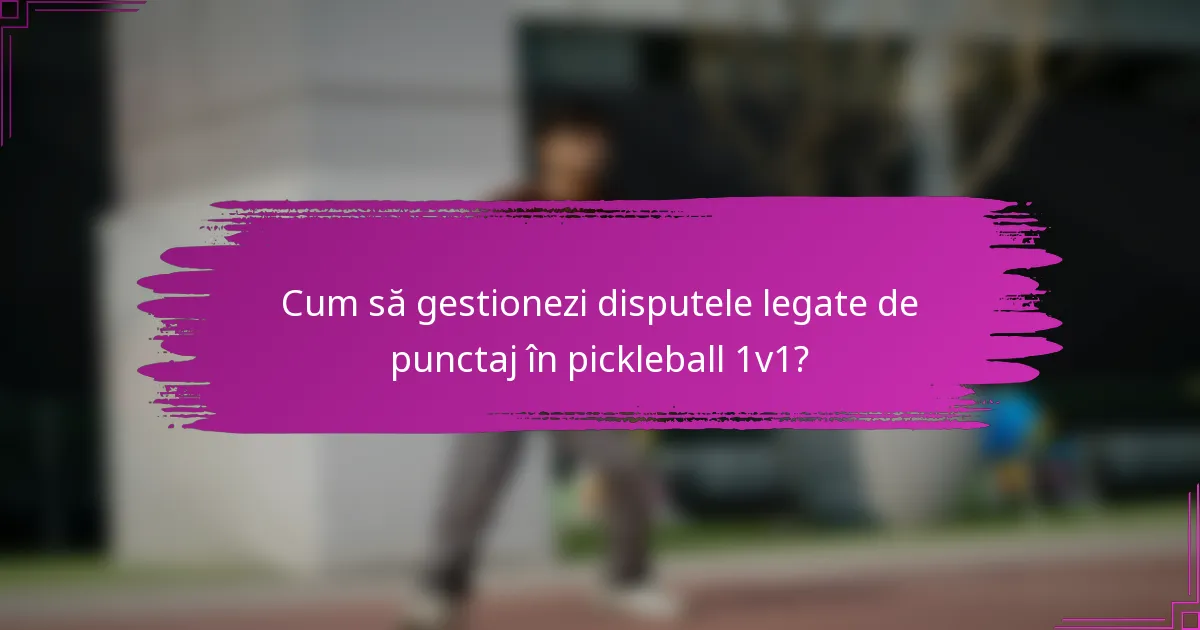 Cum să gestionezi disputele legate de punctaj în pickleball 1v1?