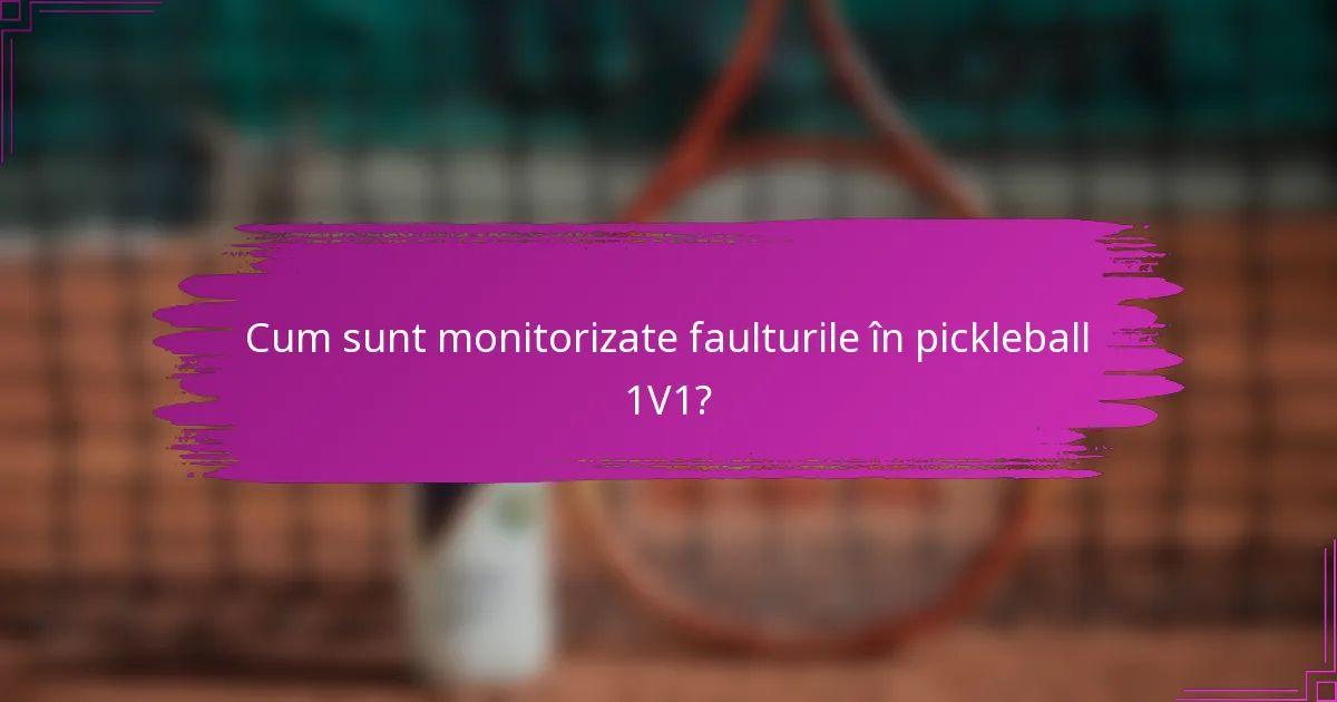 Cum sunt monitorizate faulturile în pickleball 1V1?